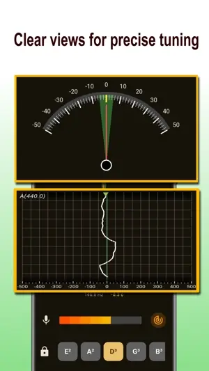 Fine Tuner chromatic mode with real-time pitch detection