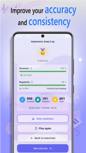 NoteRider input modes screen showing keyboard, microphone, MIDI and note grid