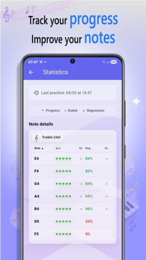 NoteRider Android additional learning and practice settings