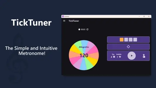 TickTuner simple metronome interface with BPM control from 10 to 300