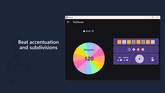TickTuner tempo wheel for easy BPM adjustment and rhythm control